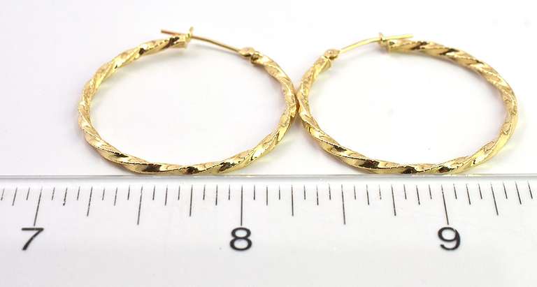 Youthful Twisted Hoops in 14KT Yellow Gold