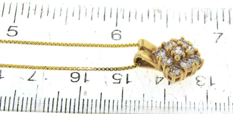 Italian Sterling Silver Diamond Shape CZ Necklace