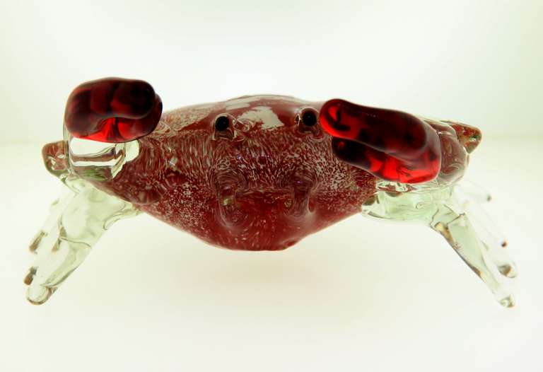 Hand Blown Art Glass Crab Scuplture