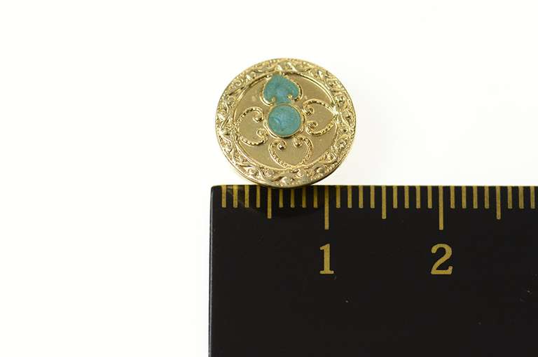 10K Yellow Gold Floral Design Simple Slide Bracelet Charm/Pendant