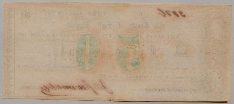 50 Cent County Of Scott Va Aug 13 1862 Note