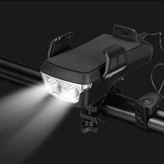 Bike Motorbike LED Lamp Light Power Bank Phone Holder