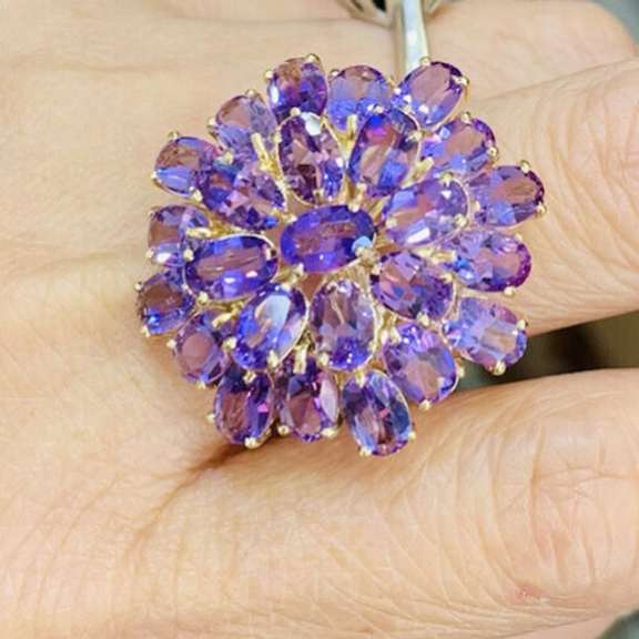 14kt Gold & Amethyst Cocktail Ring, 11.00 Carats!
