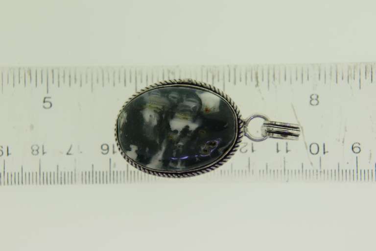 Silver-Tone Quartz Gemstone Pendant