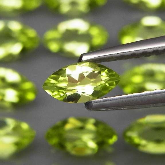 Marquise cut! Unheated! 7.50ct Peridot set!