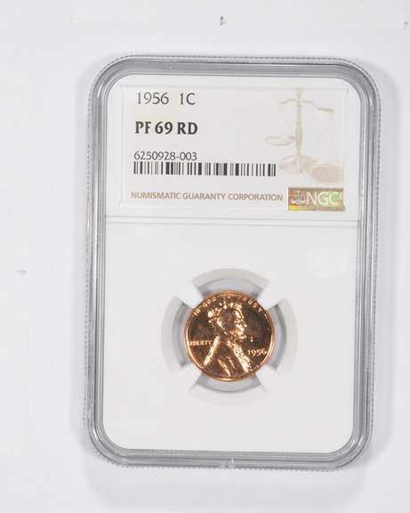 PF69 RD 1956 Lincoln Wheat Cent - Graded NGC