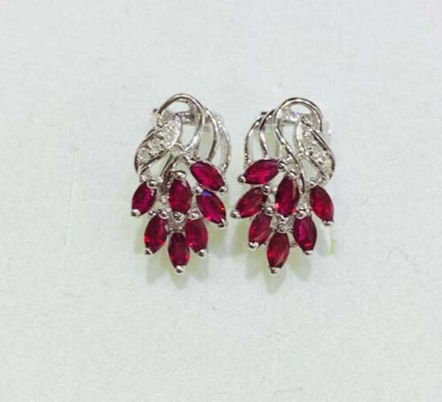 14kt Gold, Ruby, & Diamond Earrings