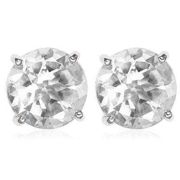 2.03 CT WHITE TOPAZ STERLING SILVER EARRINGS STUD