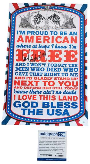 Lee Greenwood Autographed 12x18 Poster