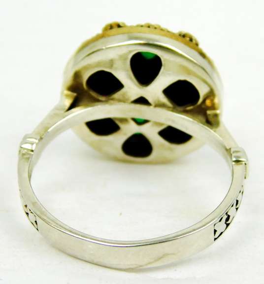 Sterling Gemstone Gypsy Ring, Size 8