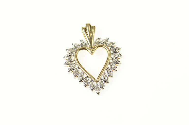 10K Yellow Gold Classic Diamond Heart Love Symbol Pendant