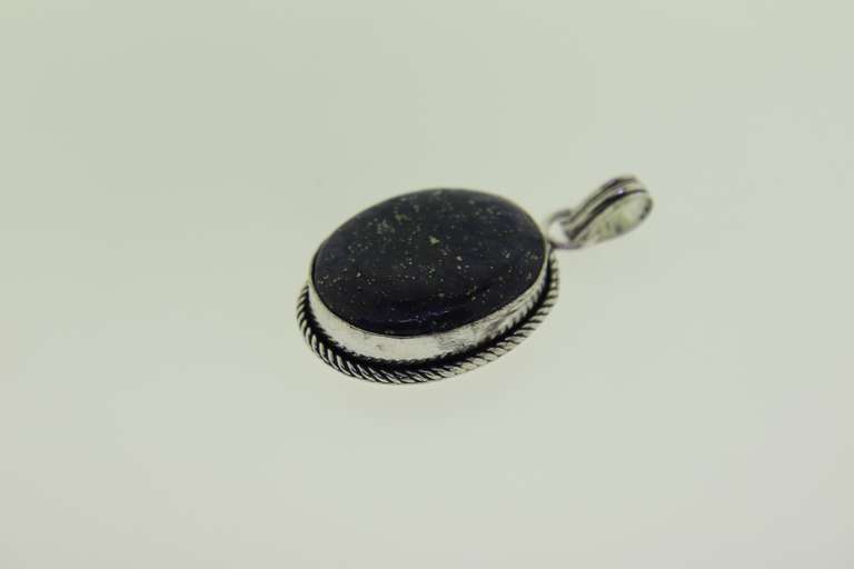 Silver-Tone Quartz Gemstone Pendant