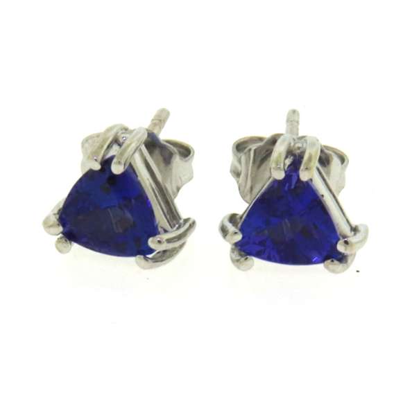 Graceful White Gold Tanzanite Stud Earrings