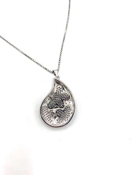 Fun Sterling Silver Teardrop Pendant Necklace