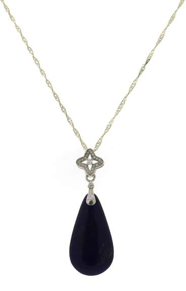 Sterling Silver Lapis Pendant on Chain
