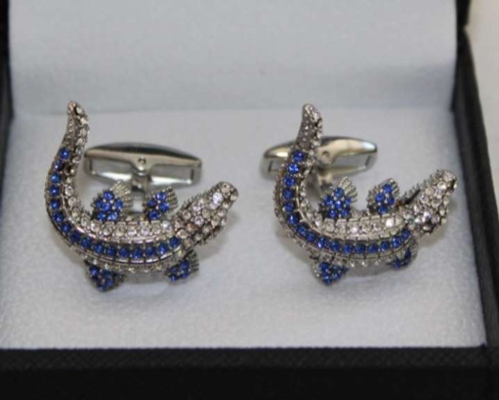 Handsome Pair Jeweled Style Cufflinks By Carelli