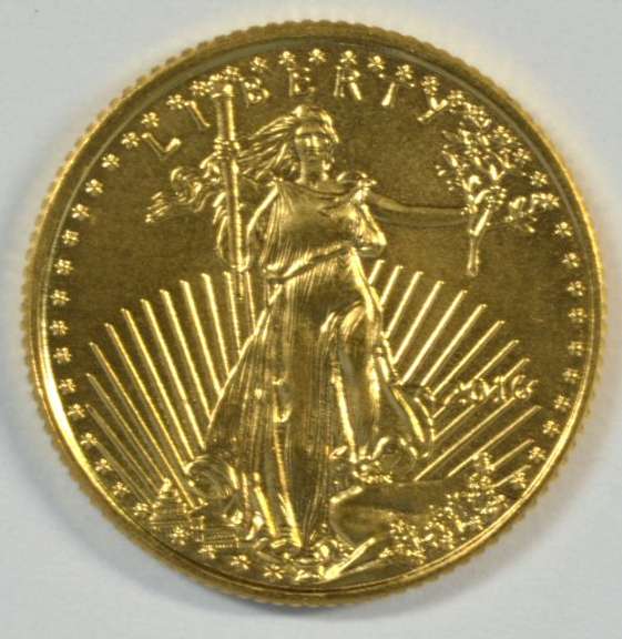 Pristine Superb Gem BU 2016 $5 American Gold Eagle coin