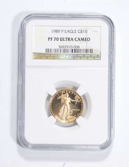PF70 UCAM 1989-P $10 American Gold Eagle 1/4 Oz. .999 Fine Gold - NGC