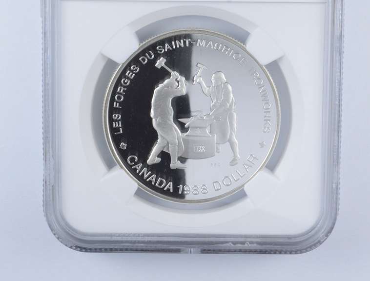 PF70 UCAM 1988 Canada $1 Silver - Saint-Maurice IronWorks - Graded NGC