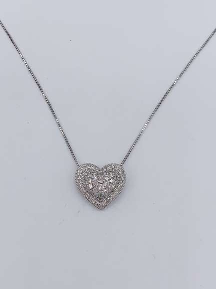 14kt Solid Gold & Diamond Heart Necklace