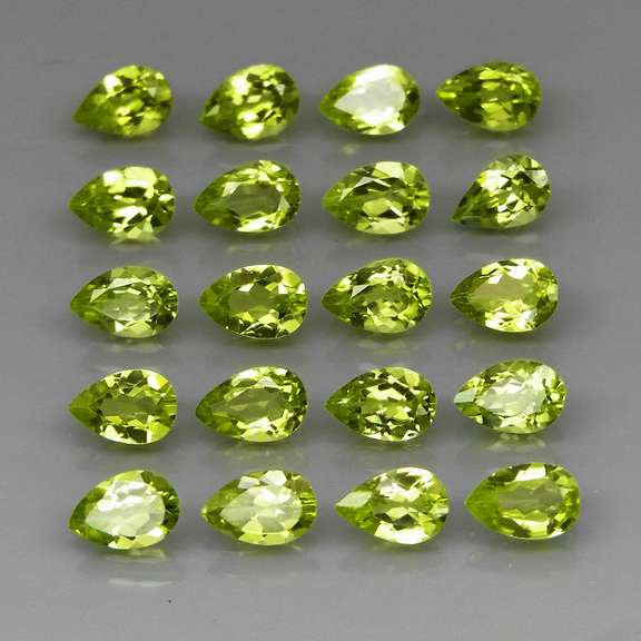 Pear cut! Unheated! 8.74ct Peridot set!