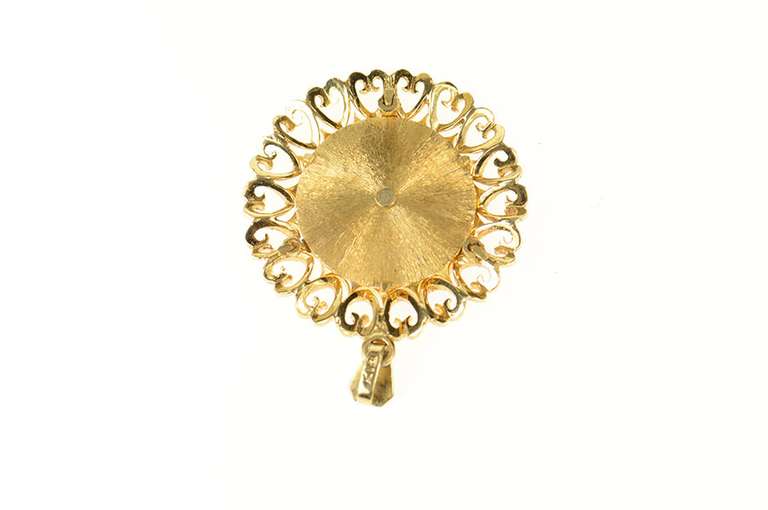 14K Yellow Gold Victorian Enamel Seed Pearl Clover Charm/Pendant