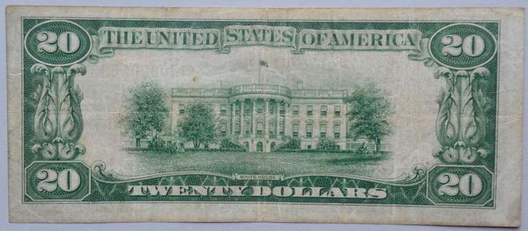 Scarce 1929 $ 20  Philadelphia National Currency Notency Star Note