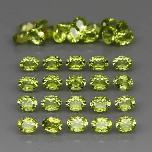 Real 8.18ct untreated apple green Peridot set