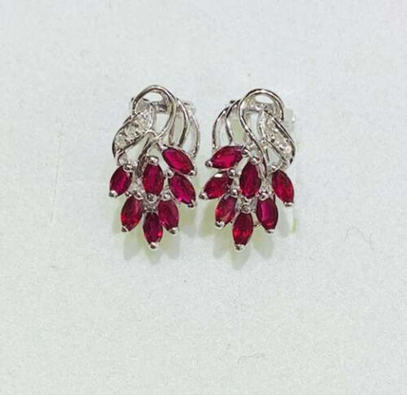 14kt Gold, Ruby, & Diamond Earrings