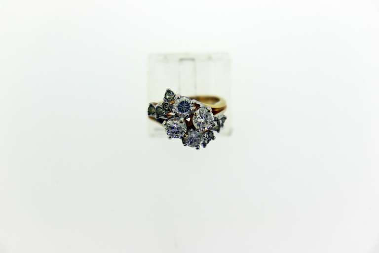 18KT HGE Gold Crystal Cluster Ring