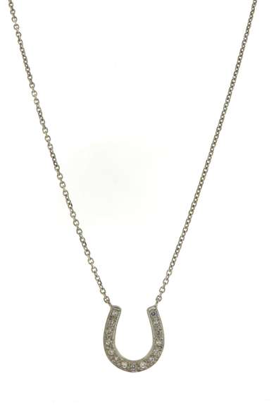 Amazing White Gold Diamond Horseshoe Necklace