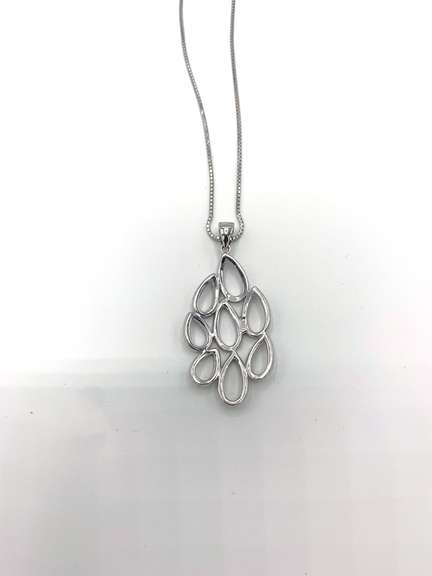Fun Sterling Silver Necklace with White Gemstones