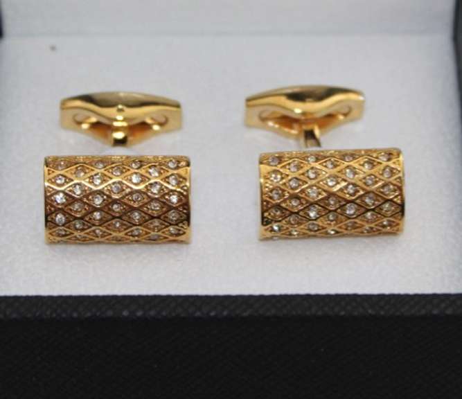Golden color Jeweled Style Cufflinks By Carelli