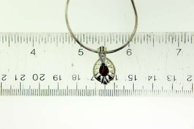 Vintage Italian Sterling Silver Amethyst Pendant With Chain