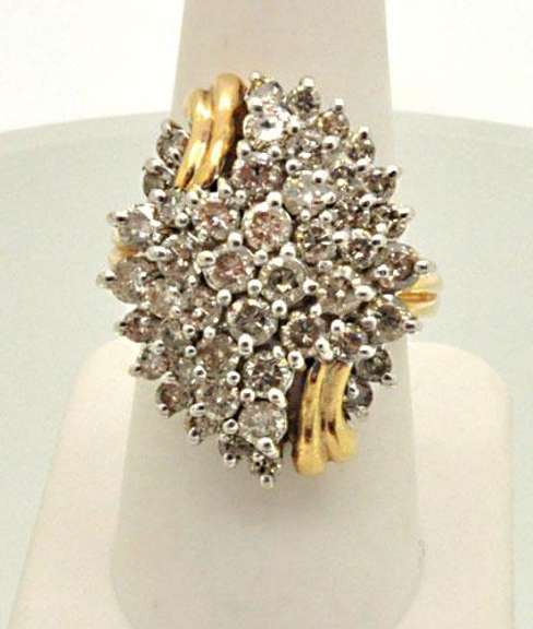 14K YELLOW GOLD LADIES DIAMOND RING WITH 4.5 CARATS OF DIAMONDS