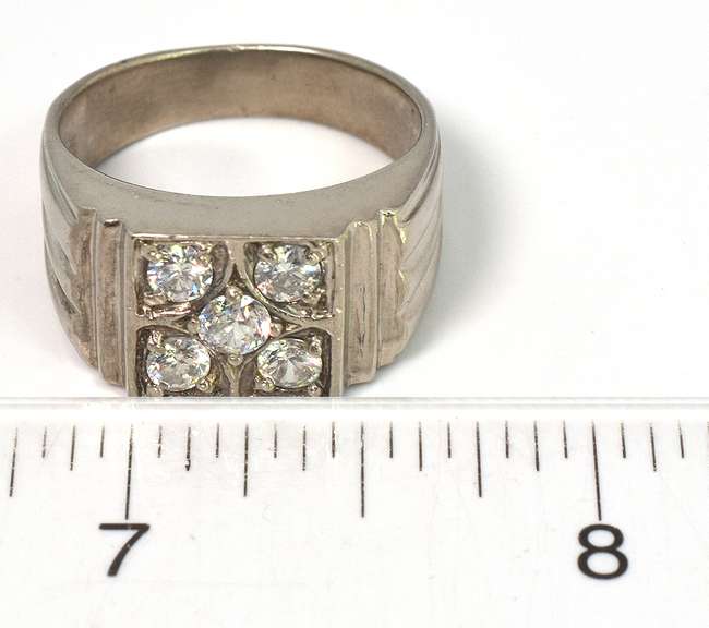Flashy CZ Ring in Sterling Silver, Size 11