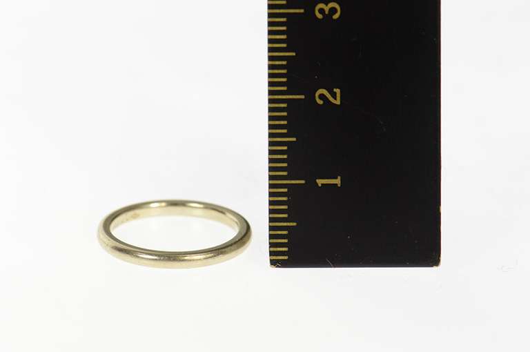 14K White Gold 1.9mm Classic Simple Wedding Band Ring