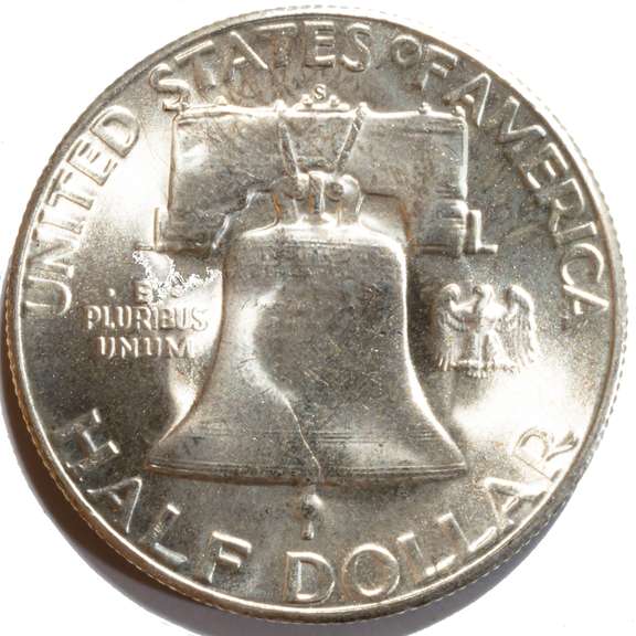 1952 S  Choice BU Key Date Franklin Half