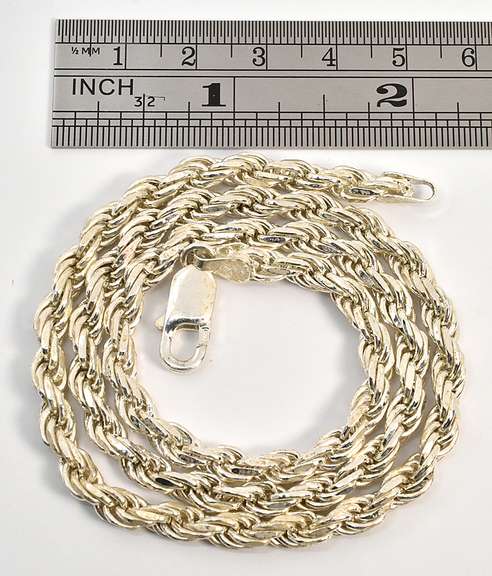 Sturdy Sterling 4.75 mm Rope Necklace