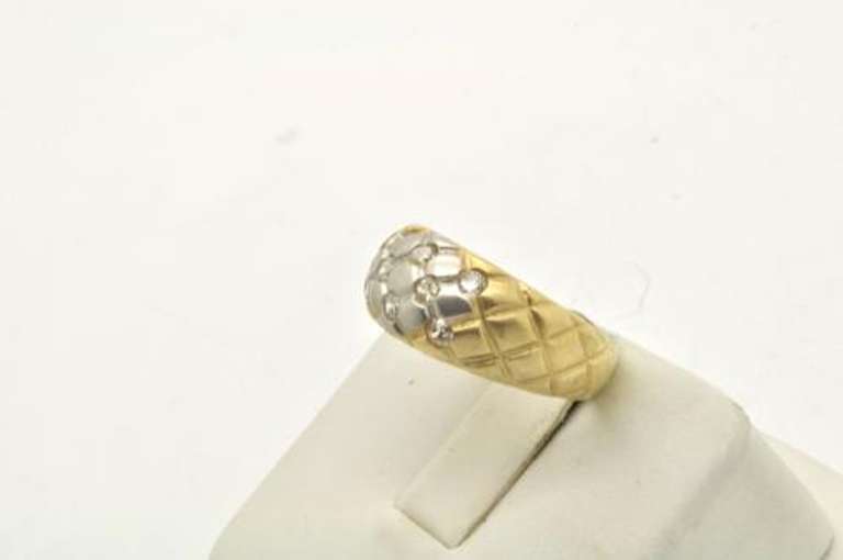 LADIES 14 KT WOVEN DESIGN DIAMOND BAND