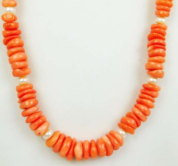 Coral & Freshwater Pearls Necklace