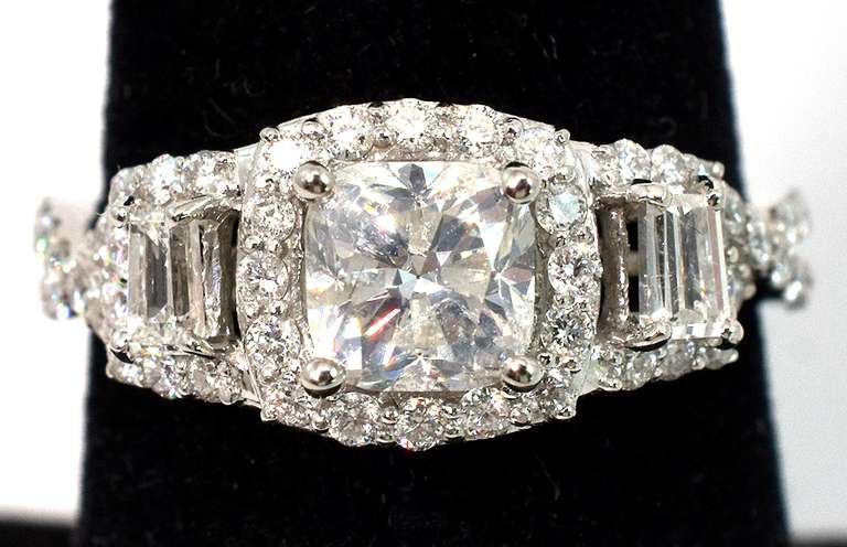 Sensational 1.89CTW Diamond-Studded Ring in Platinum