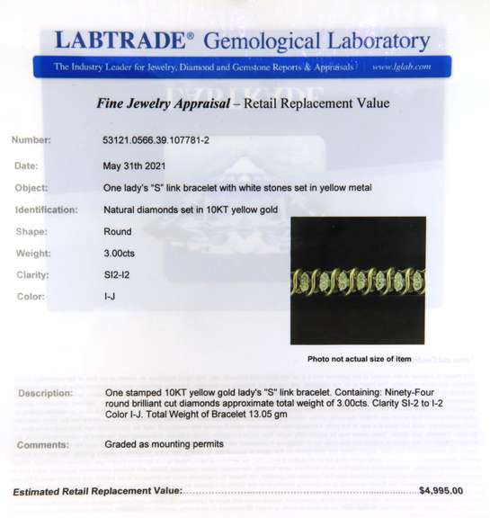 Popular Yellow Gold Diamond S Link Bracelet