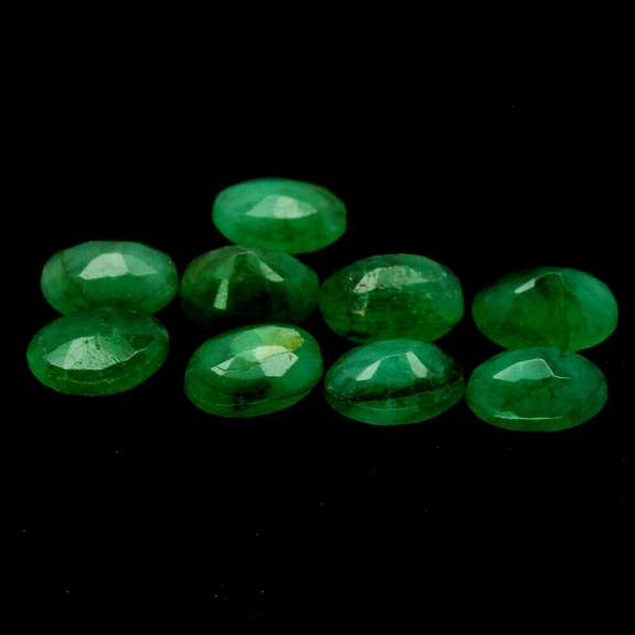 Heavy 6.68ct 9 piece Zambian Emerald set