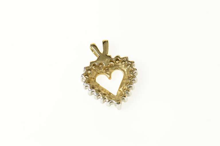 10K Yellow Gold Diamond Classic Heart Love Symbol Pendant