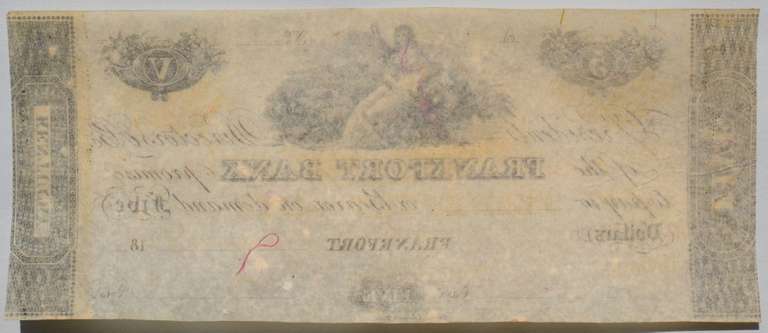 Frankfort Kentucky $ 5 Note Circa 1830