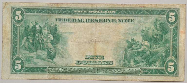 Scarce $ 5 Red Seal Series 1913 FR Note