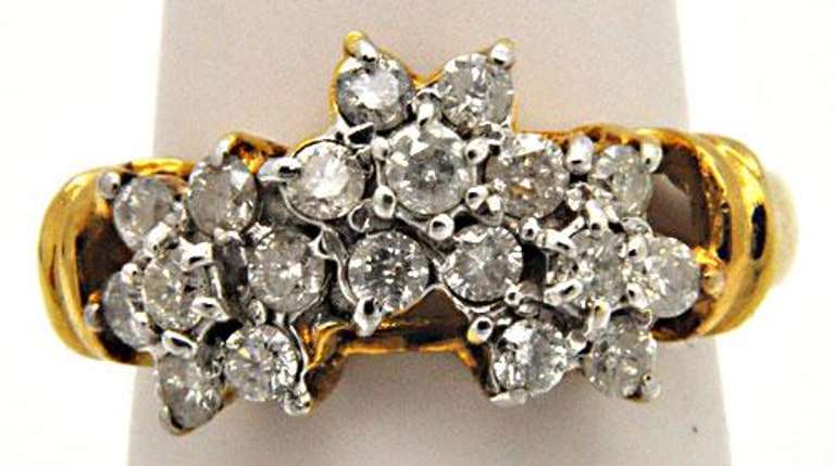 14K GOLD & DIAMONDS RING AND EARRINGS SET