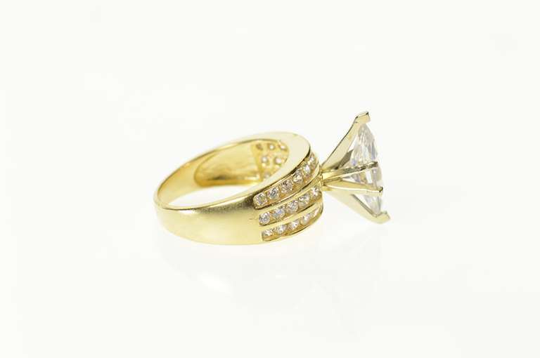 14K Yellow Gold Marquise Channel Accent Travel Engagement Ring
