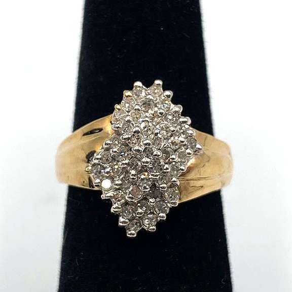 Dazzling 10kt Waterfall Diamond Ring